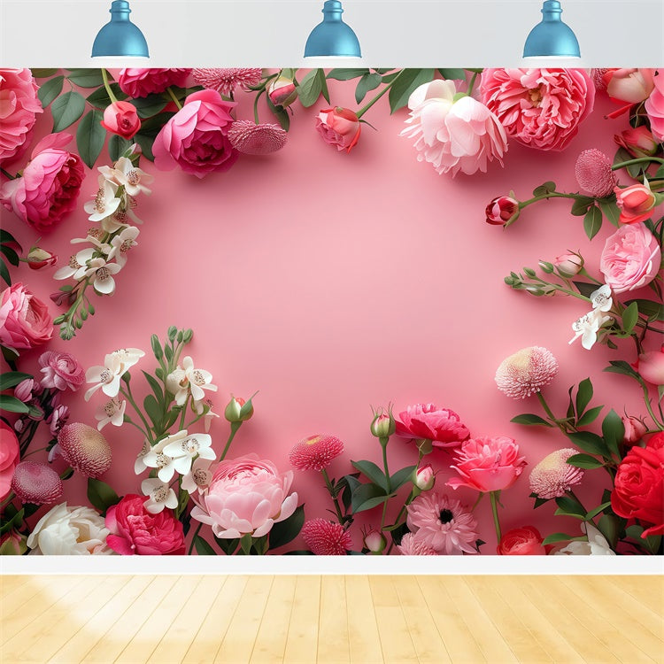 Flower Wall Backdrop Delicate Peonies Rose Blush Backdrop UK BRP2-98