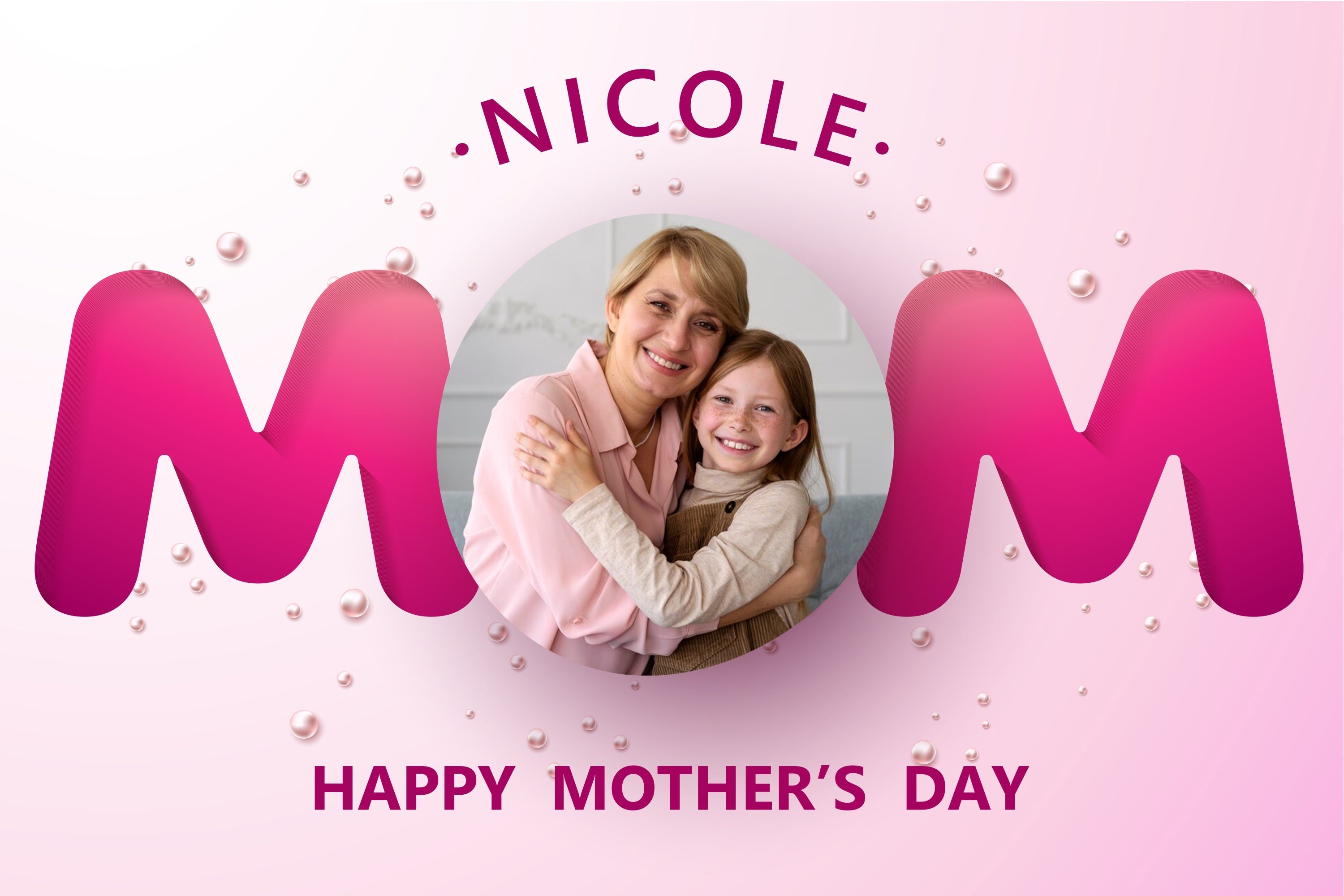 Mothers Day Backdrops Pink Pearls Letter Custom Backdrop UK BRP3-112