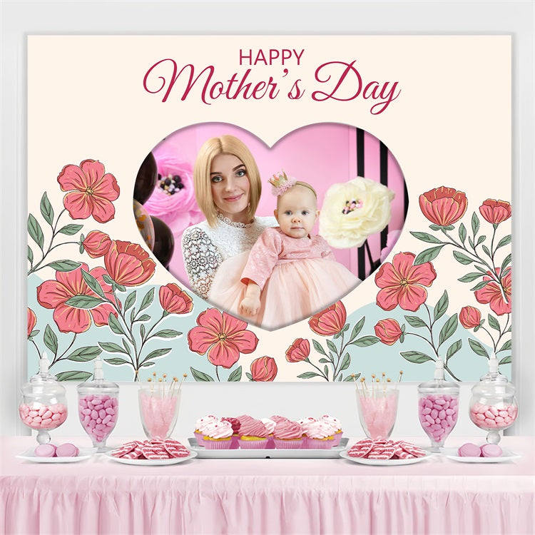 Backdrops For Mother's Day Heart Shaped Floral Customized Backdrop UK BRP3-114