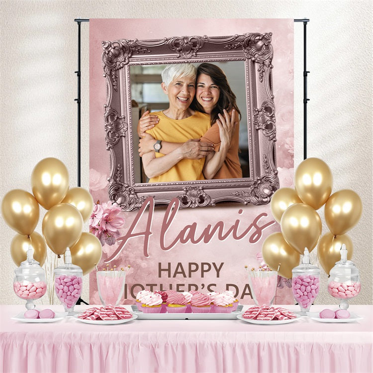 Mothers Day Backdrop Vintage Frame Floral Custom Backdrop UK BRP3-116