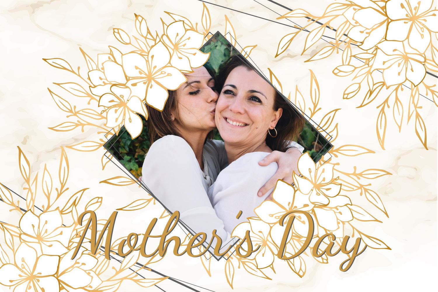 Mother's Day Backdrop Ideas Golden Blossom Love Customized Backdrop UK BRP3-123