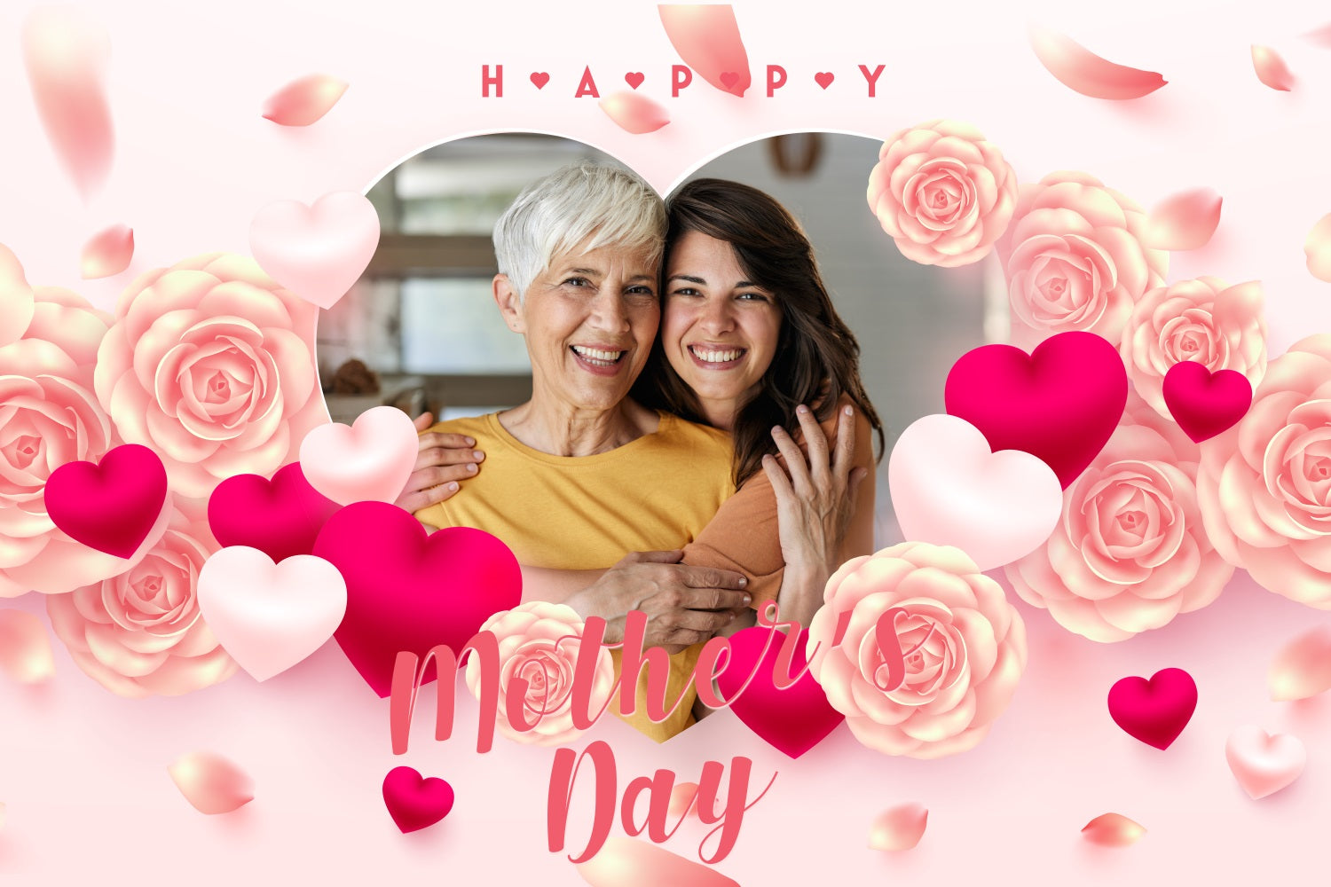 Backdrop For Mothers Day Romantic Rose Heart Personalized Backdrop UK BRP3-124