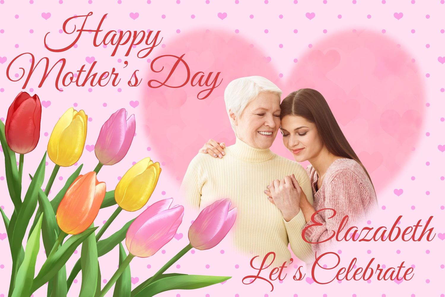 Mothers Day Photo Backdrops Tulip Heart Love Custom Backdrop UK BRP3-130