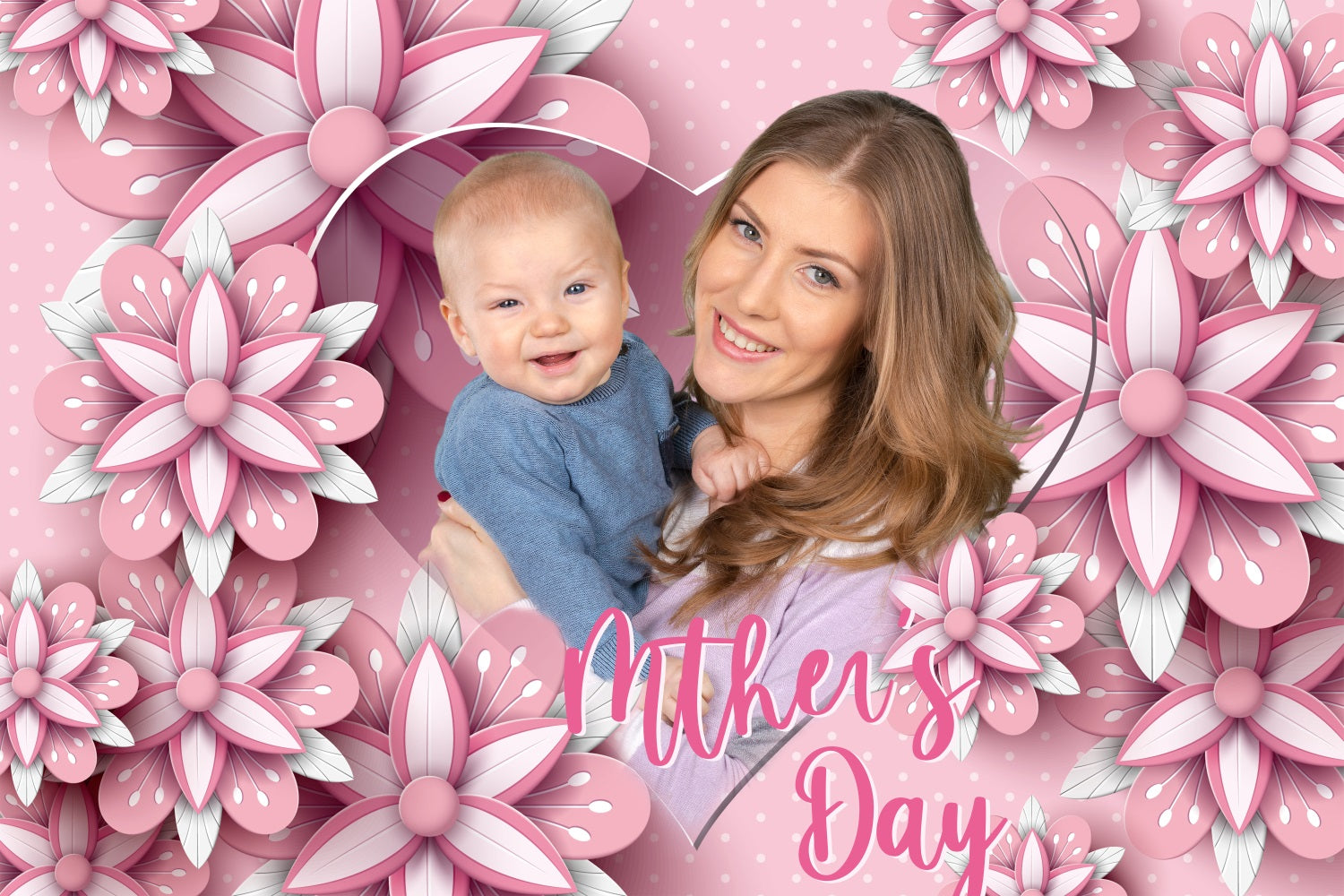 Backdrops For Mothers Day Blooming Love Floral Personalised Backdrop UK BRP3-131