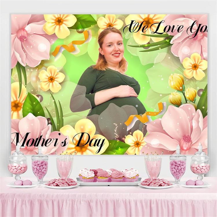 Mothers Day Backdrop Floral Glow Personalized Backdrop UK BRP3-138
