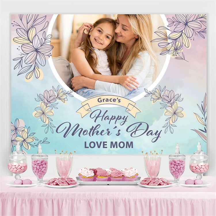 Mother's Day Photo Backdrop Pastel Floral Custom Backdrop UK BRP3-139