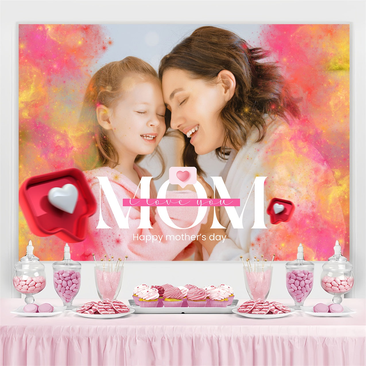 Mother's Day Backdrops Abstract Color Love Personalised Backdrop UK BRP3-140