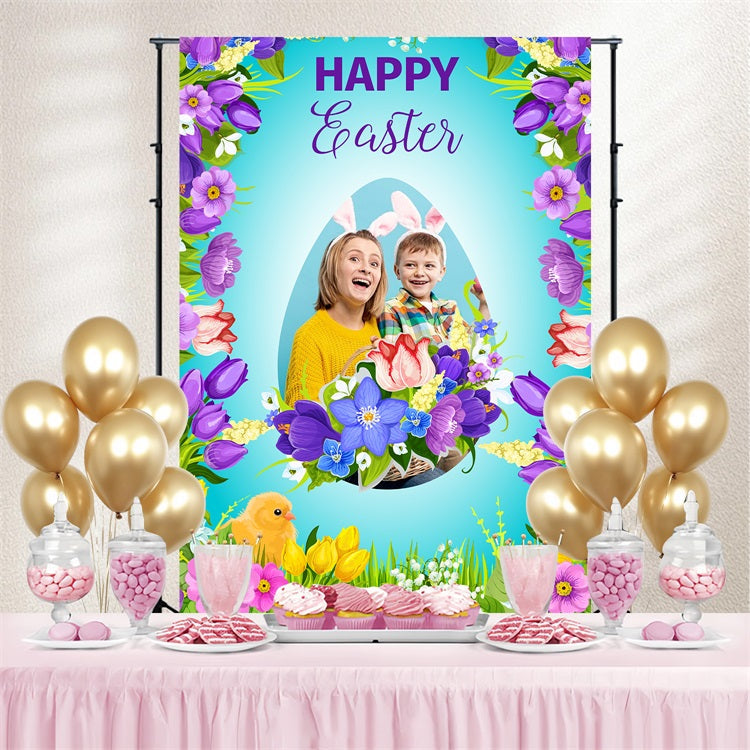 Easter Photo Backdrops Spring Flowers Personalized Backdrop UK BRP3-176