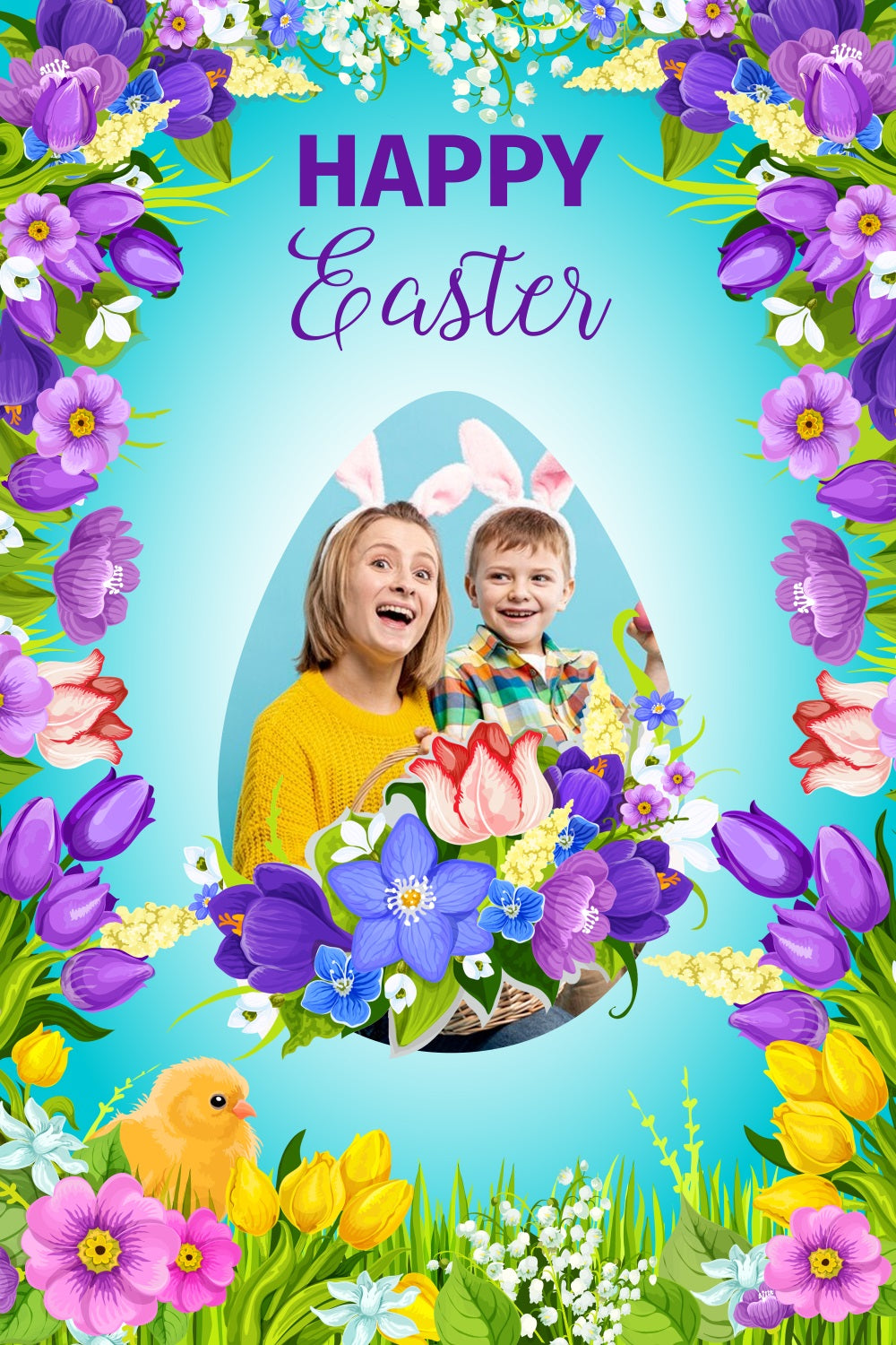 Easter Photo Backdrops Spring Flowers Personalized Backdrop UK BRP3-176