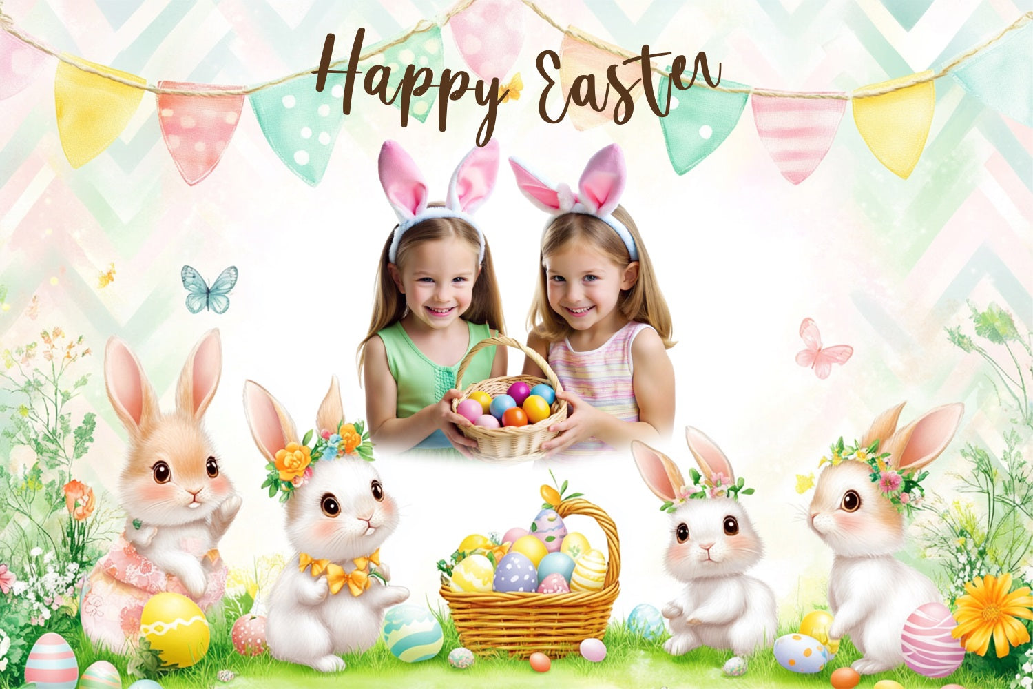 Easter Bunny Backdrop Bunny Party Celebration Custom Backdrop UK BRP3-177