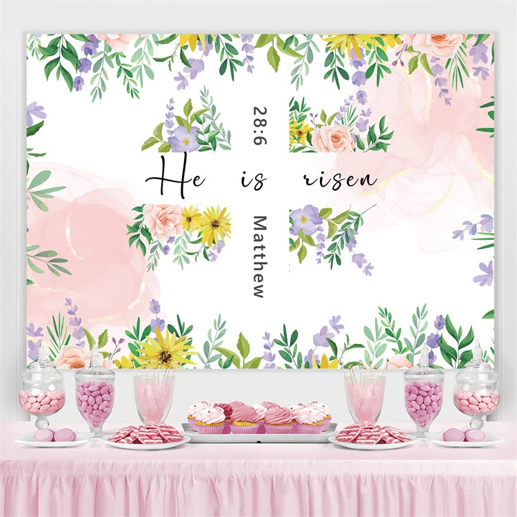Easter Photo Backdrop Ideas Floral Scripture Personalized Backdrop UK BRP3-180