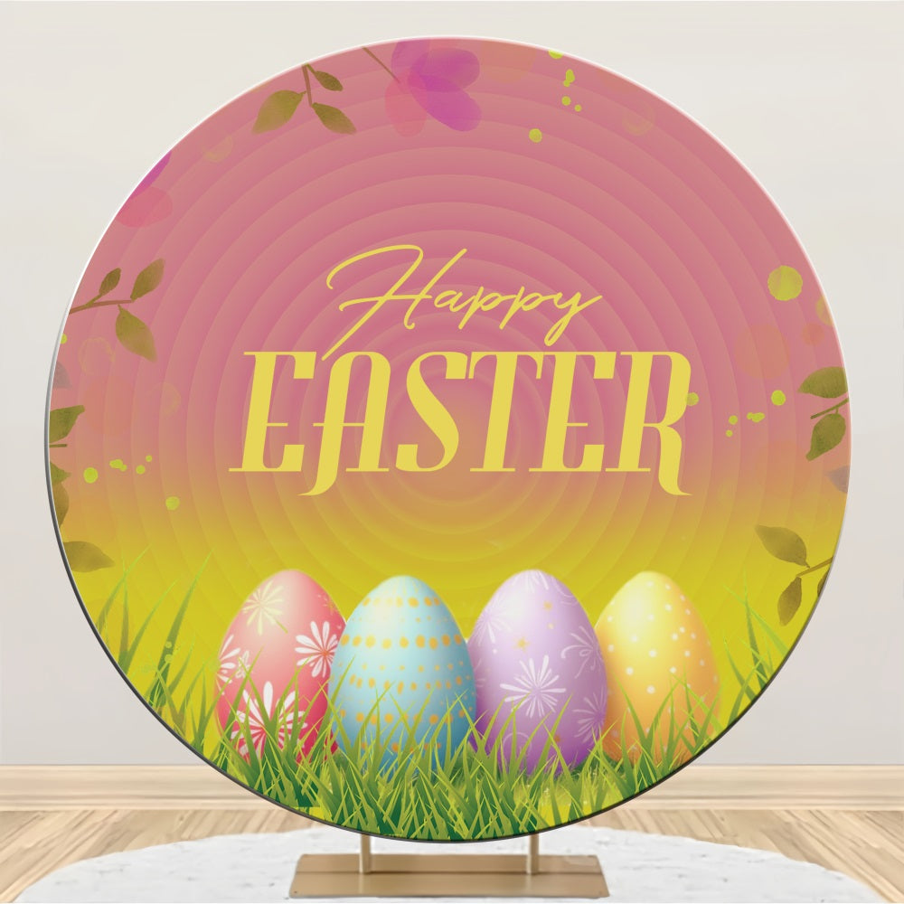 Easter Egg Backdrops Gradient Grass Round Personalized Backdrop UK BRP3-188