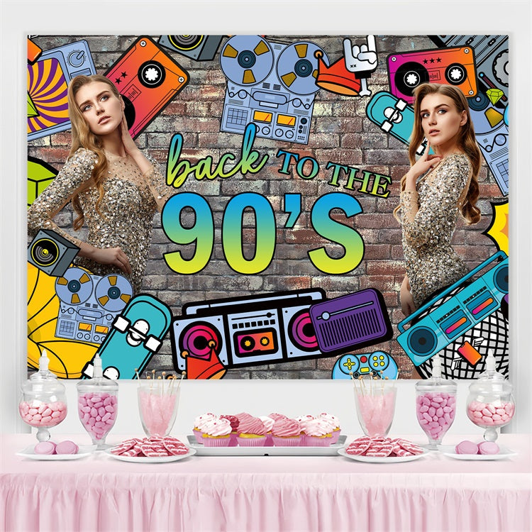 Dance Party Backdrops 90s Graffiti Brick Wall Custom Backdrop UK BRP4-187