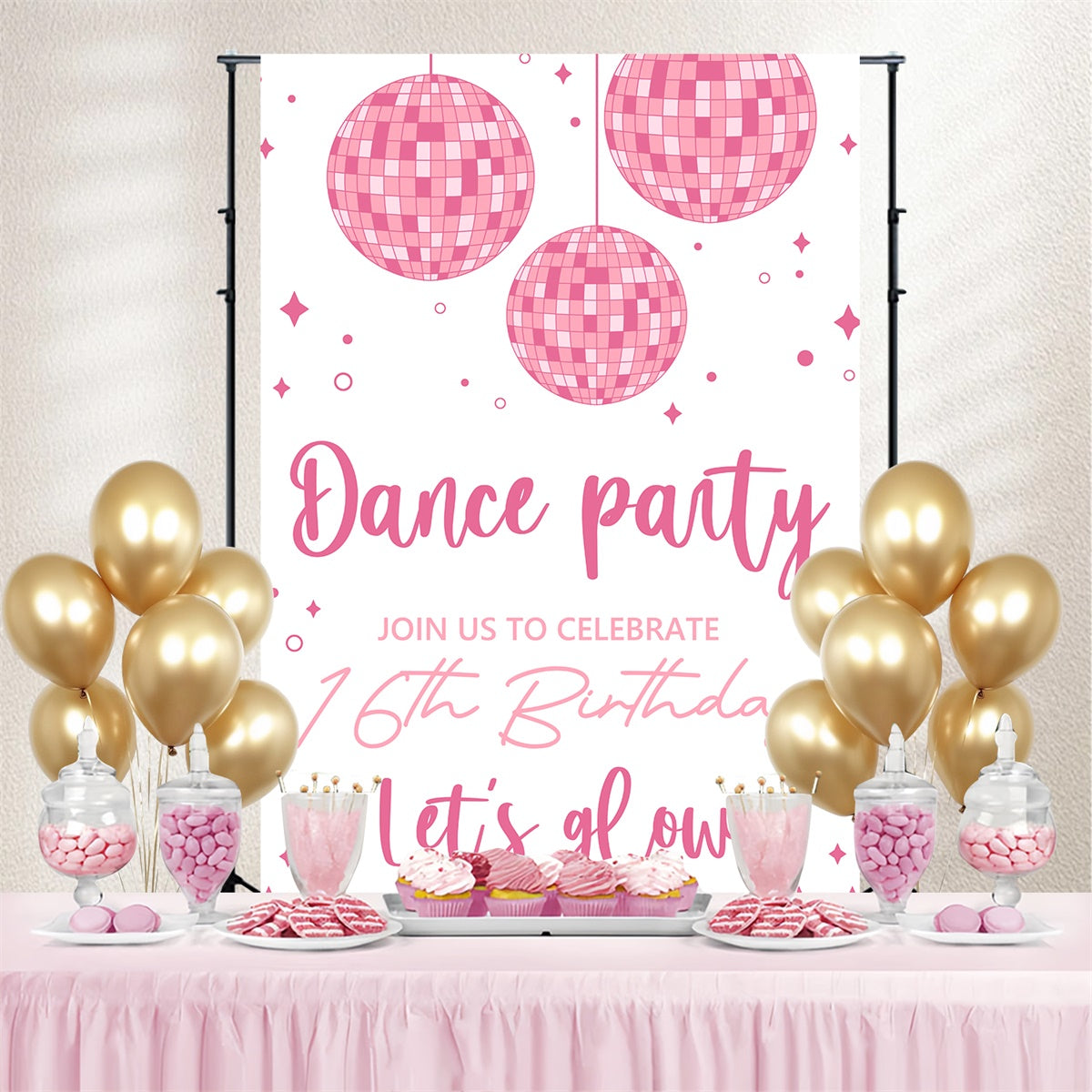 Dance Backdrop Ideas Soft Pink Birthday  Theme Custom Backdrop UK BRP4-228