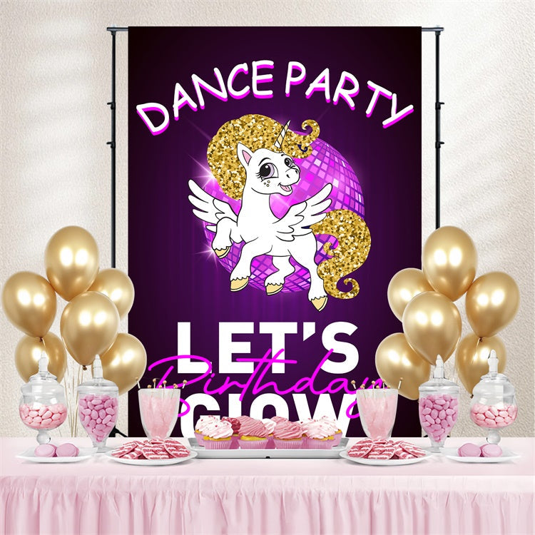 Backdrop Dance Glitter Unicorn Disco Party Customized Backdrop UK BRP4-231