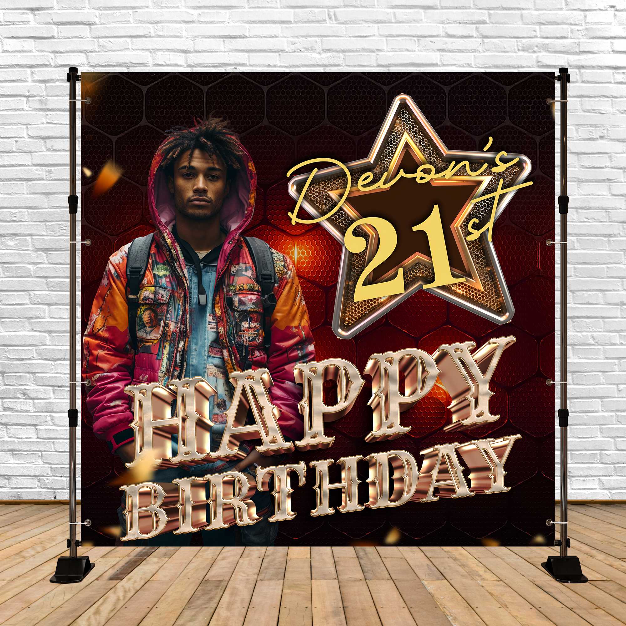 21st Birthday Backdrop Modern Urban Street Style Custom Backdrop UK BRP5-104