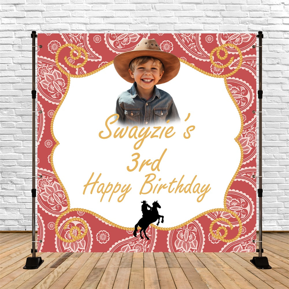 Custom Backdrop For Birthday Party Western Adventure 3rd Backdrop UK BRP5-119