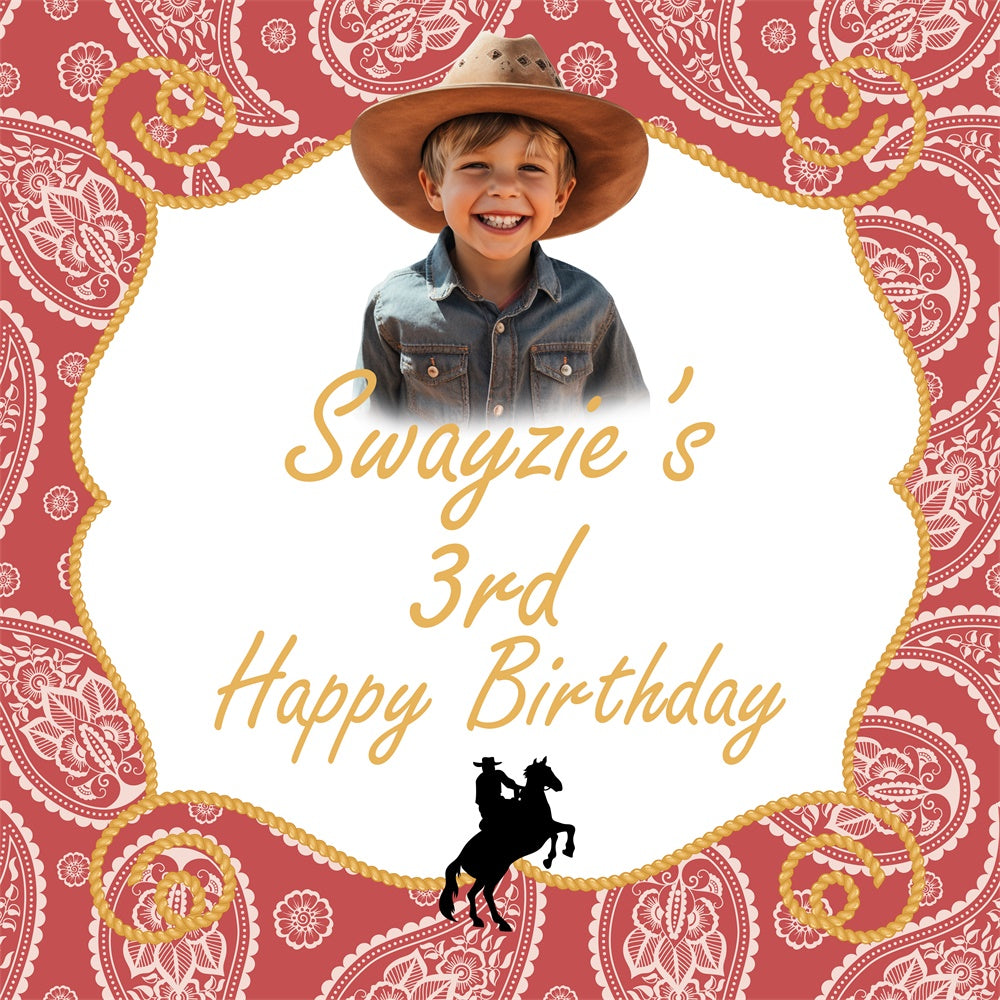 Custom Backdrop For Birthday Party Western Adventure 3rd Backdrop UK BRP5-119
