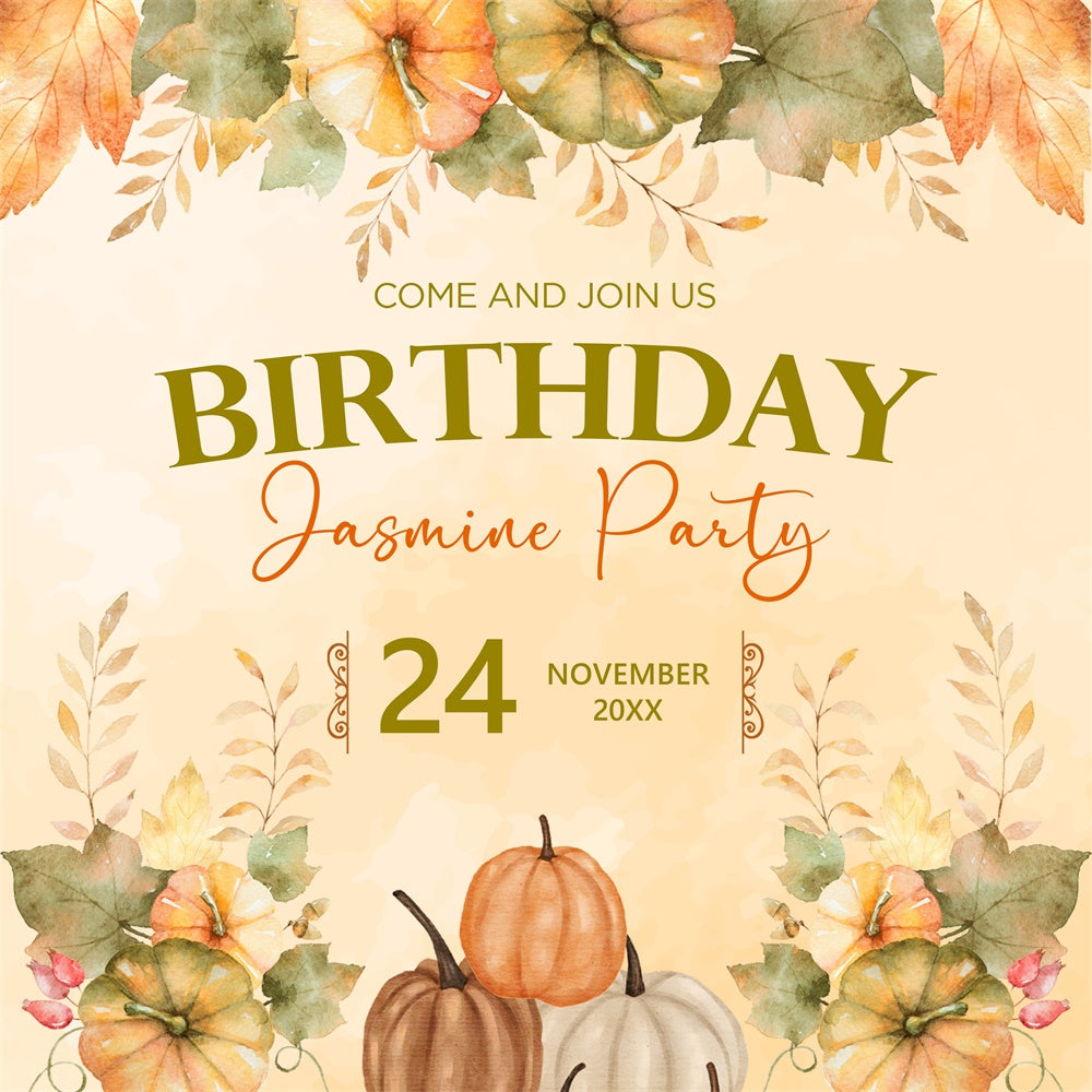 Backdrop For Birthday Pumpkin Celebration Autumn Custom Backdrop UK BRP5-146