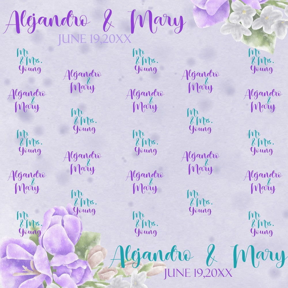 Wedding Backdrops Light Lilac Garden Repeat Customized Backdrop UK BRP5-160