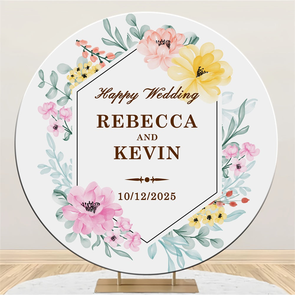 Wedding Backdrop Ideas Pastel Flowers Customized Round Backdrop UK BRP5-185