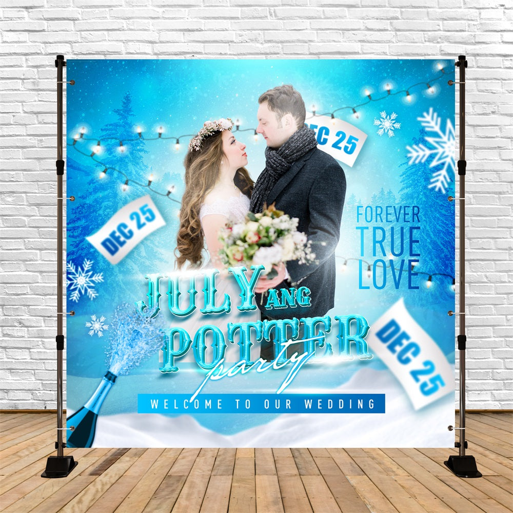 Wedding Backdrop Ideas Winter Wonderland Snow Customized Backdrop UK BRP5-195