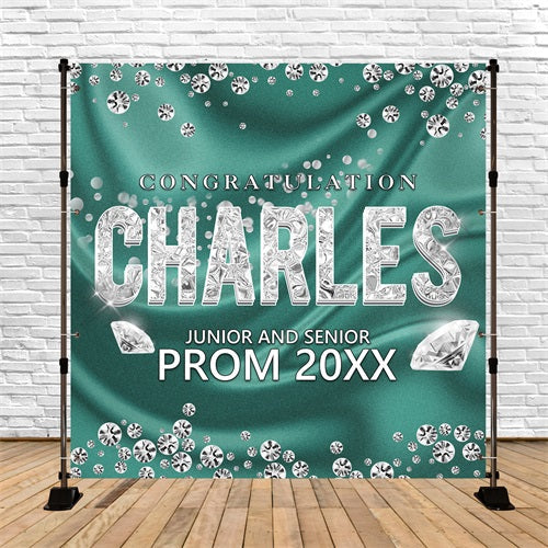 Prom Backdrop Emerald Diamond Customized Party Graduation Backdrop UK BRP5-201