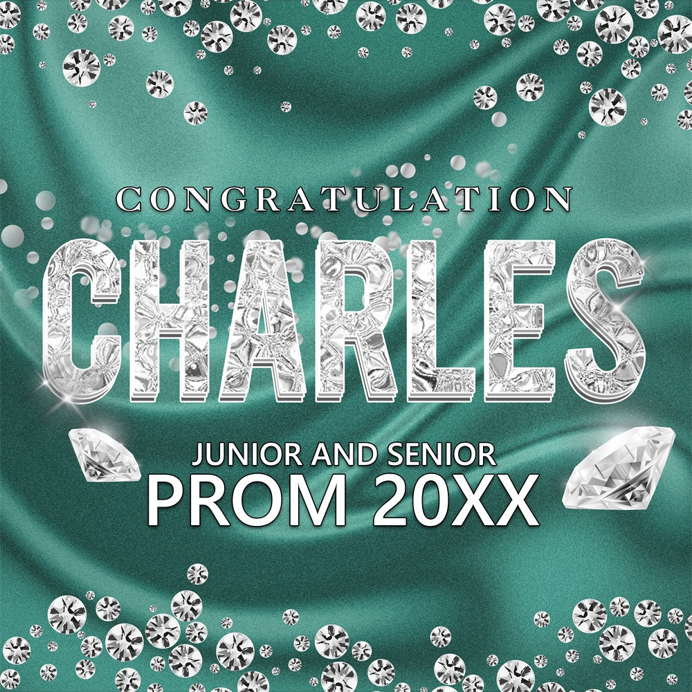 Prom Backdrop Emerald Diamond Customized Party Graduation Backdrop UK BRP5-201