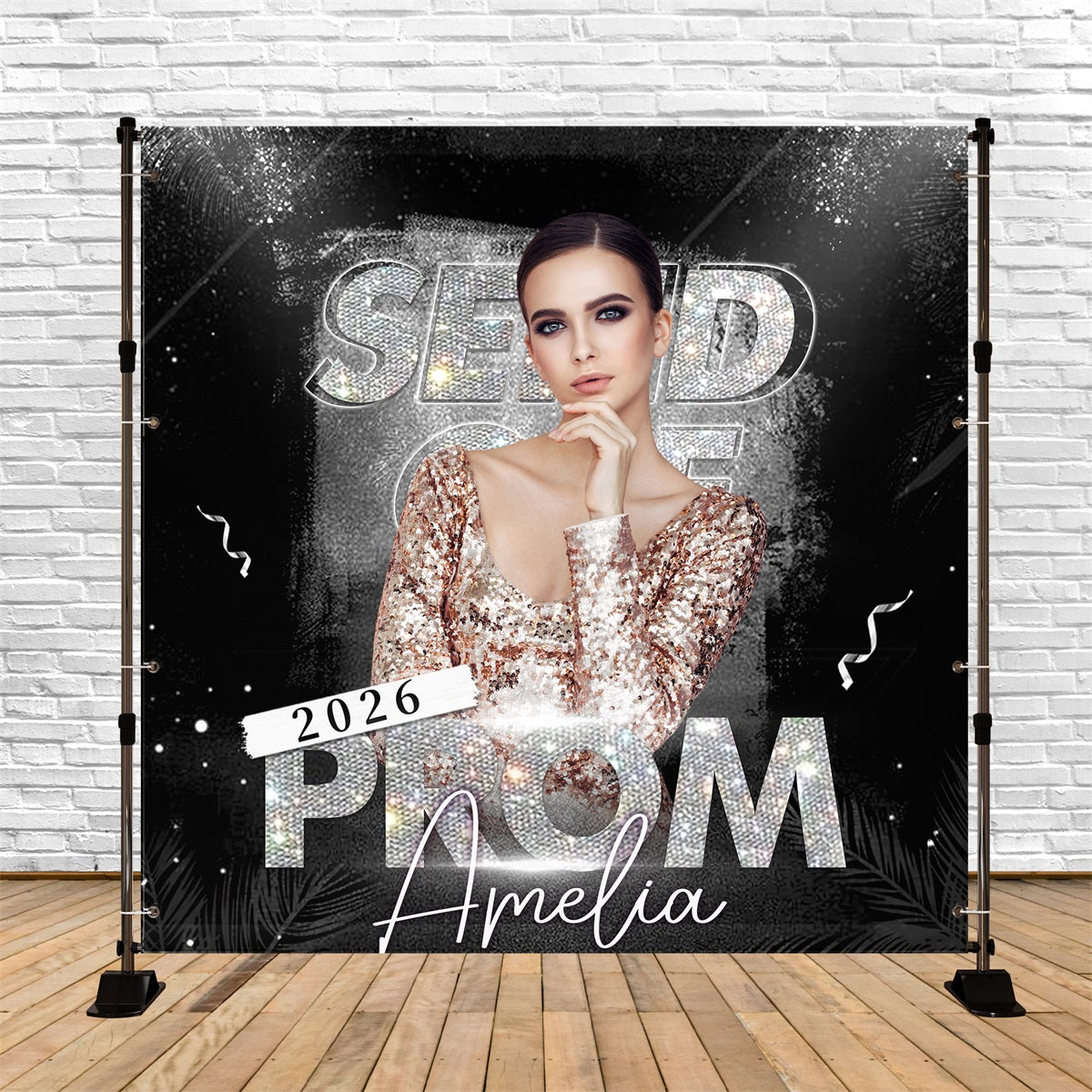 Prom Backdrop Sparkle Queen Farewell Personalized Party Graduation Backdrop UK BRP5-208