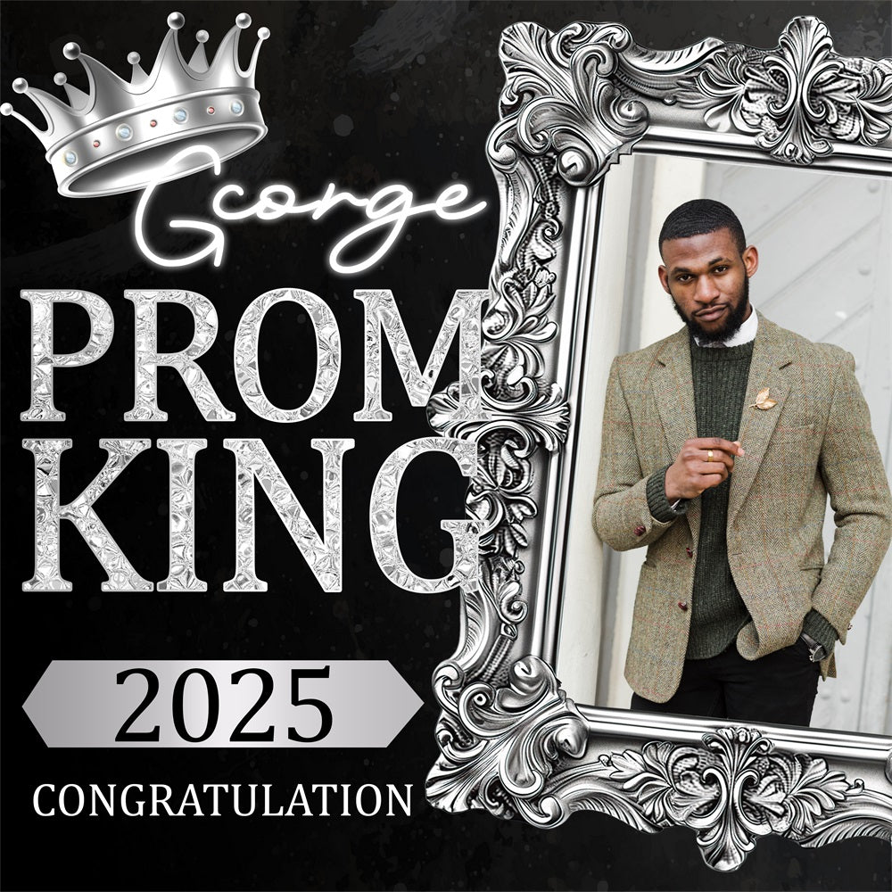 Prom 2025 Backdrop Frame Crown Custom Party Graduation Backdrop UK BRP5-212