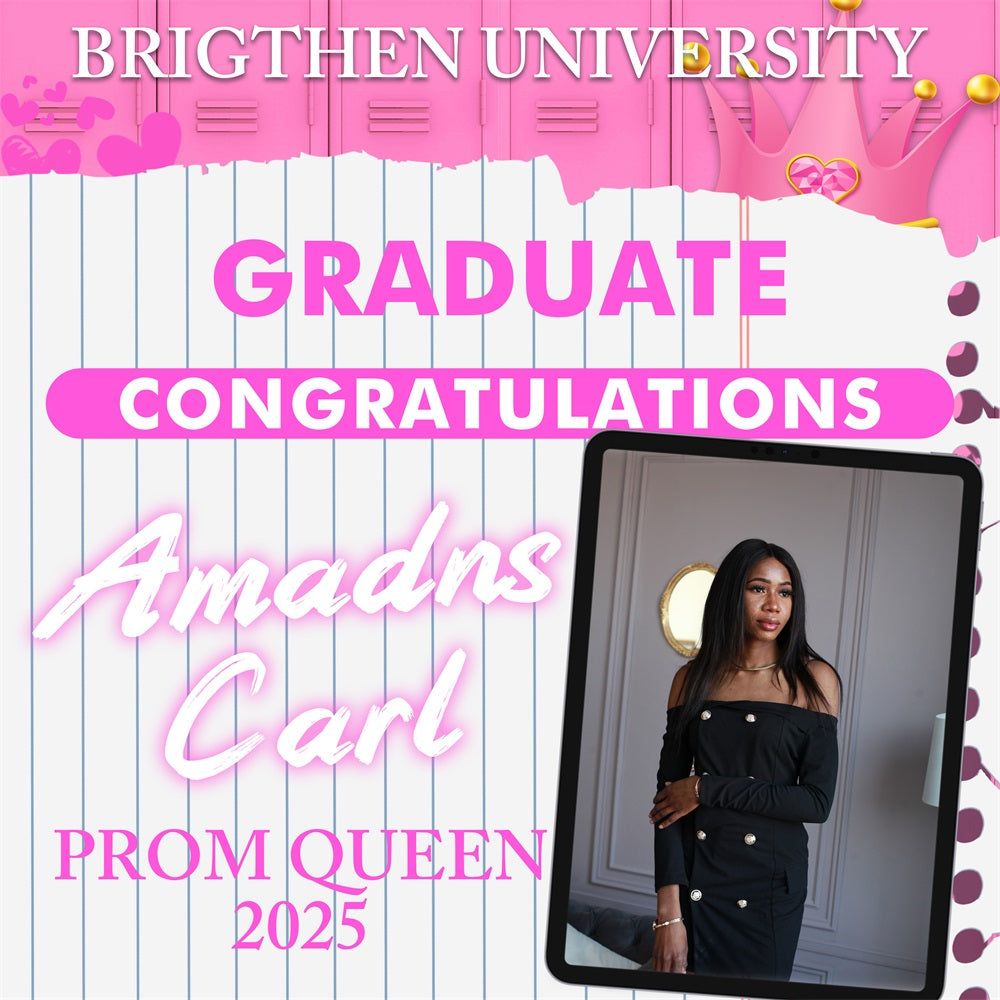 Graduation Photo Backdrop Pink Locker Personalized Party Graduation Backdrop UK BRP5-213