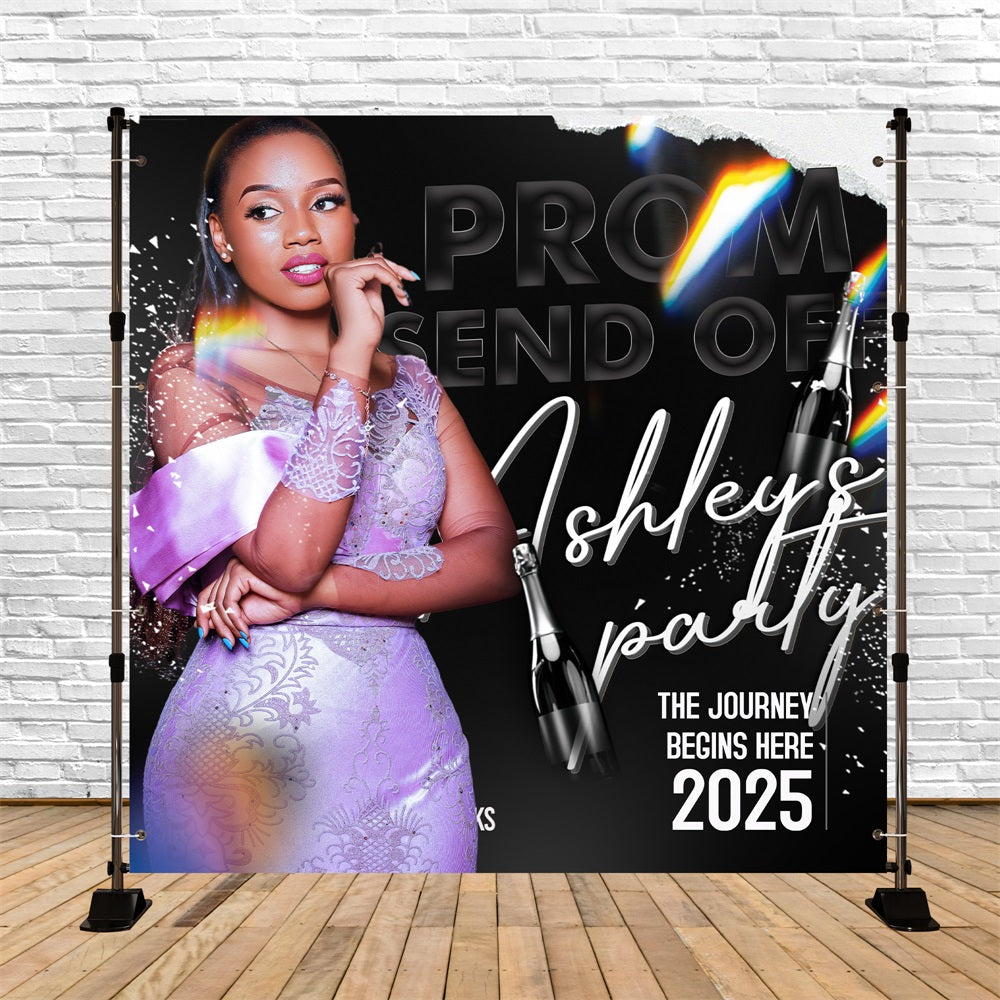 Prom Night Backdrop Champagne Night Customized Party Graduation Backdrop UK BRP5-214
