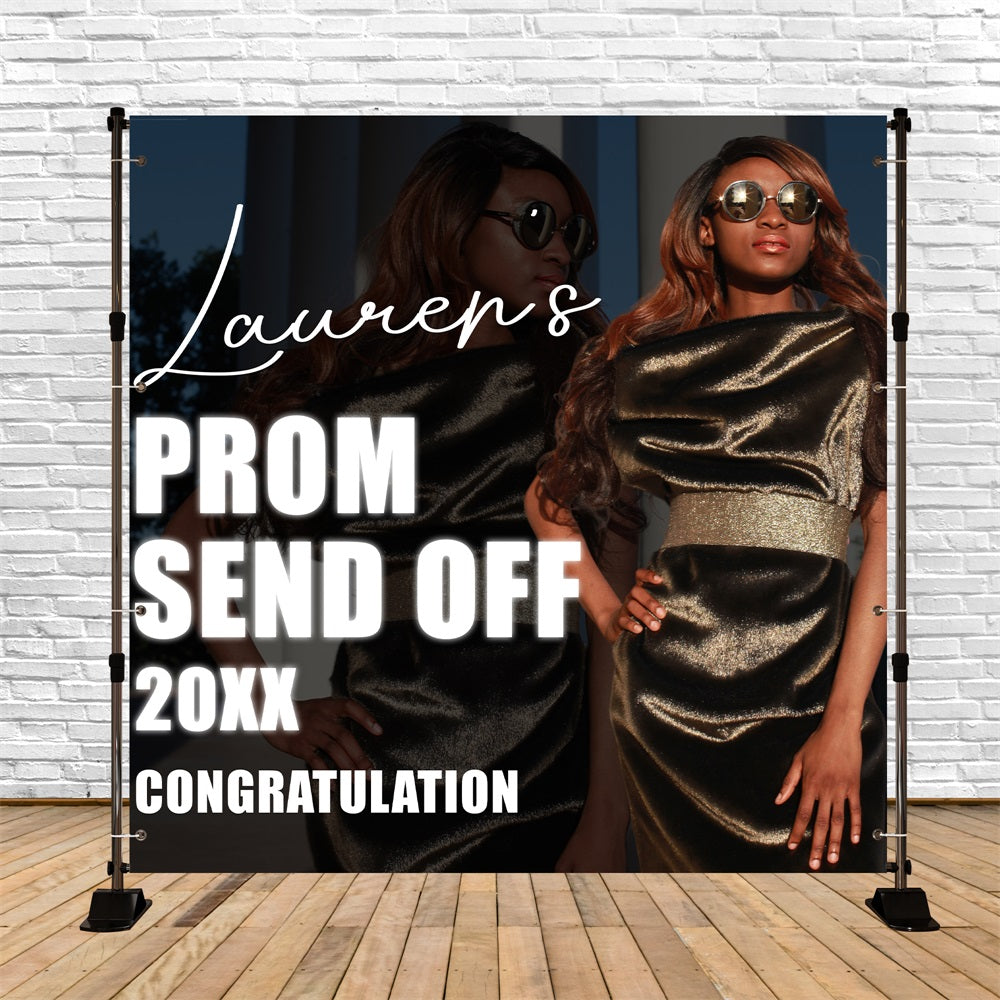 Prom Backdrop Design Golden Hour Send-Off Personalised Party Graduation Backdrop UK BRP5-215
