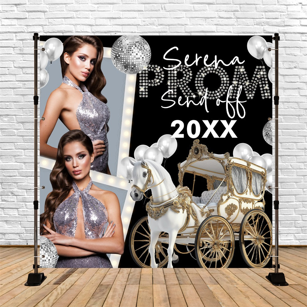 Prom Backdrop Ideas Fairytale Carriage Balloon Custom Party Graduation Backdrop UK BRP5-216