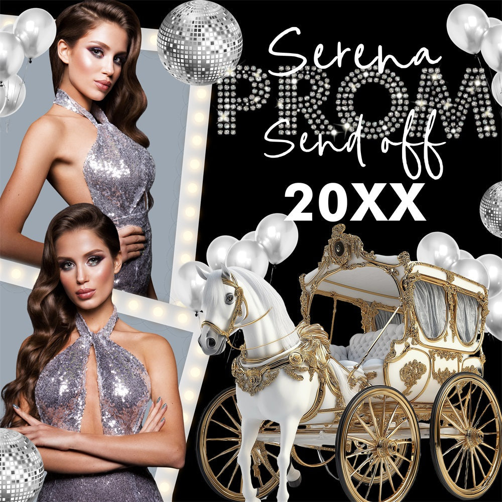 Prom Backdrop Ideas Fairytale Carriage Balloon Custom Party Graduation Backdrop UK BRP5-216