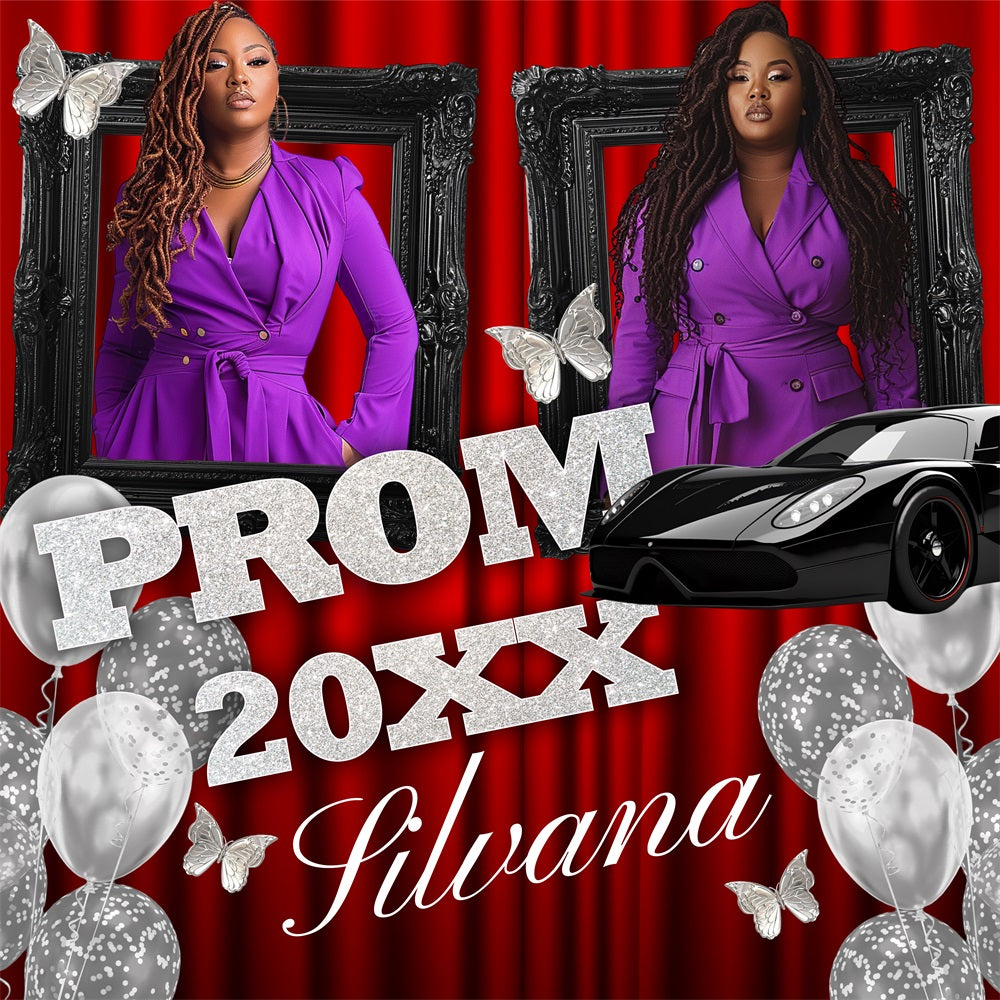 Prom Backdrop Design Frame Car Balloon Customized Party Graduation Backdrop UK BRP5-222