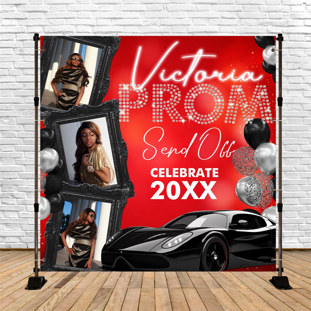 Prom Backdrops Luxury Ride Frame Personalised Party Graduation Backdrop UK BRP5-223