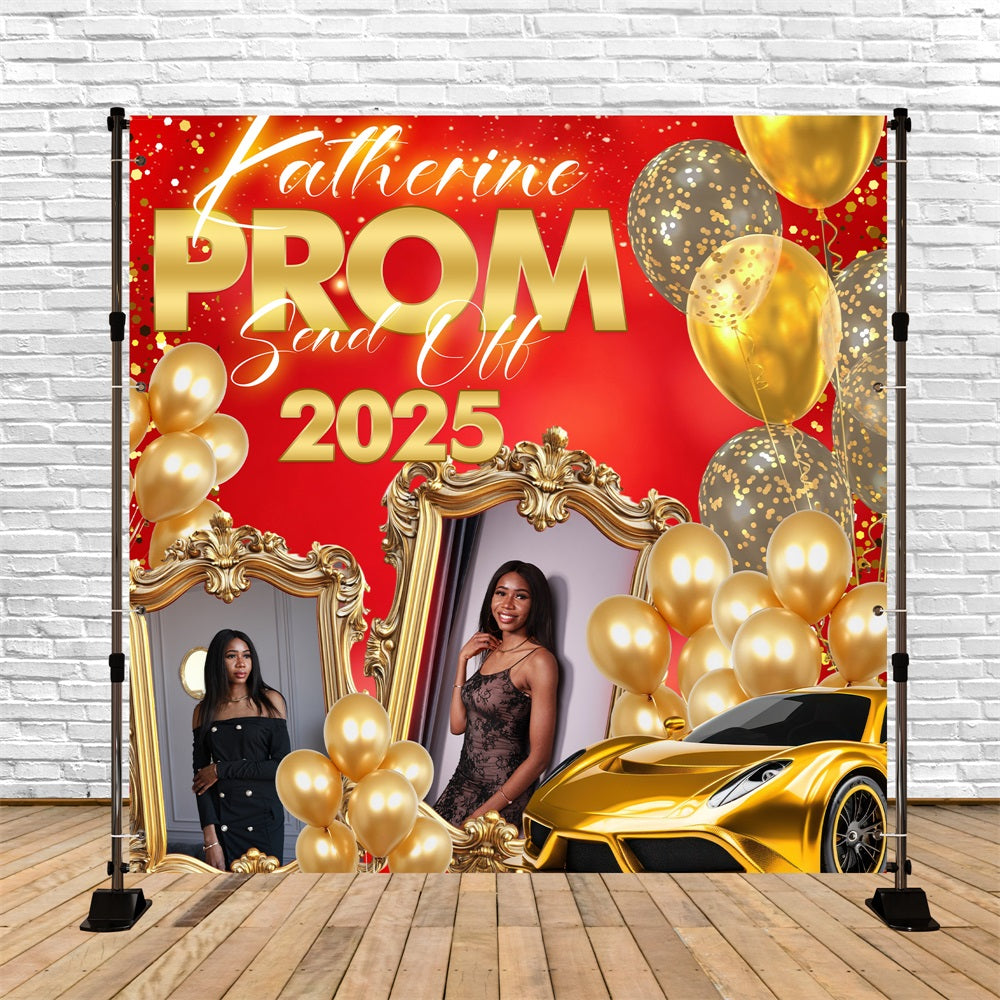Prom Photo Backdrop Sparkling Gold Balloon Custom Party Graduation Backdrop UK BRP5-224