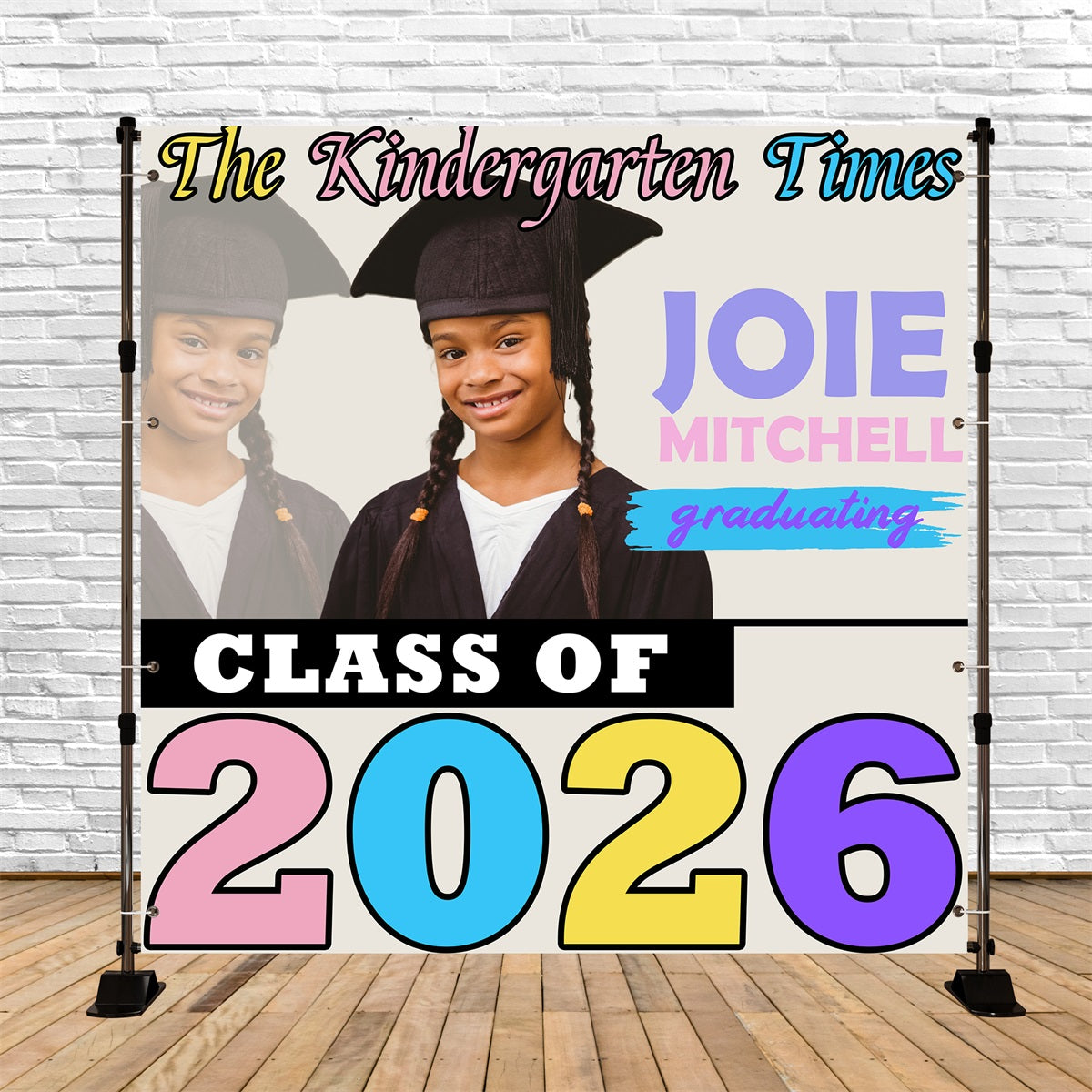 Graduation Backdrop Photoshoot Kindergarten Times Personalized Party Graduation Backdrop UK BRP5-229