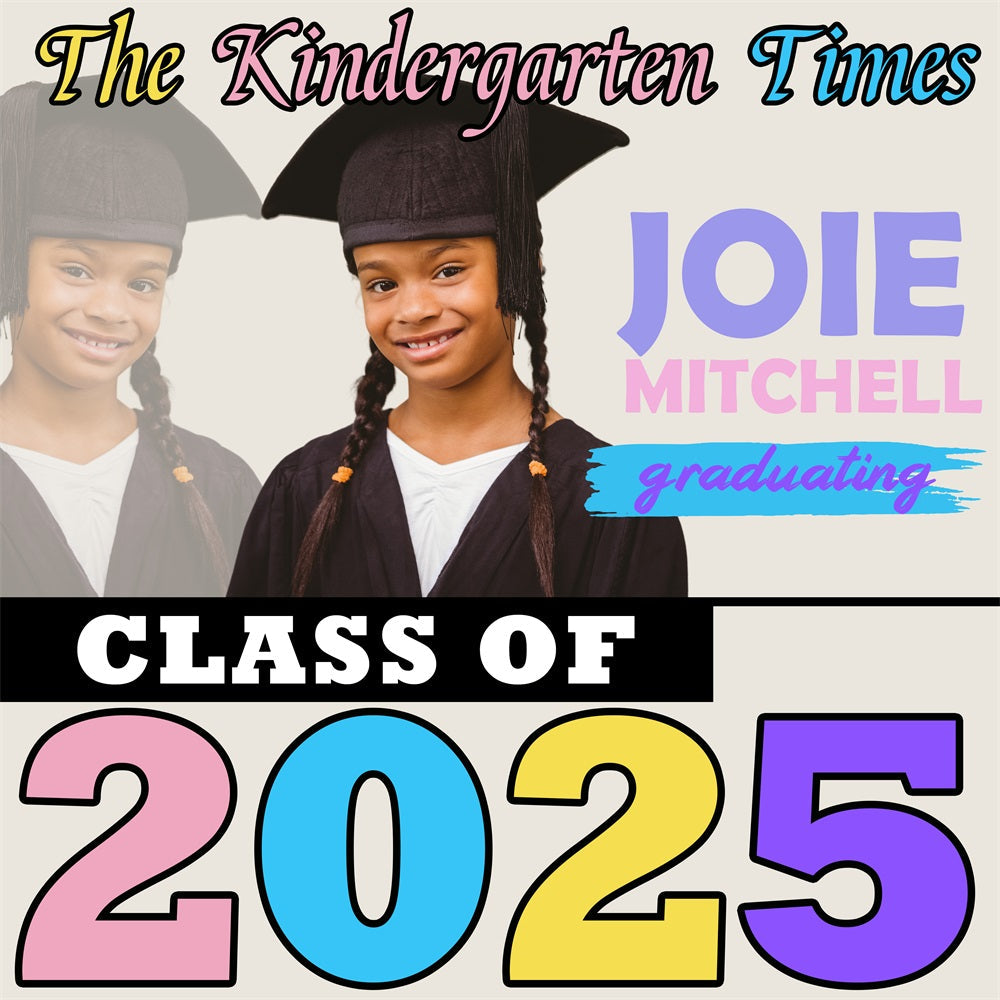 Graduation Backdrop Photoshoot Kindergarten Times Personalized Party Graduation Backdrop UK BRP5-229