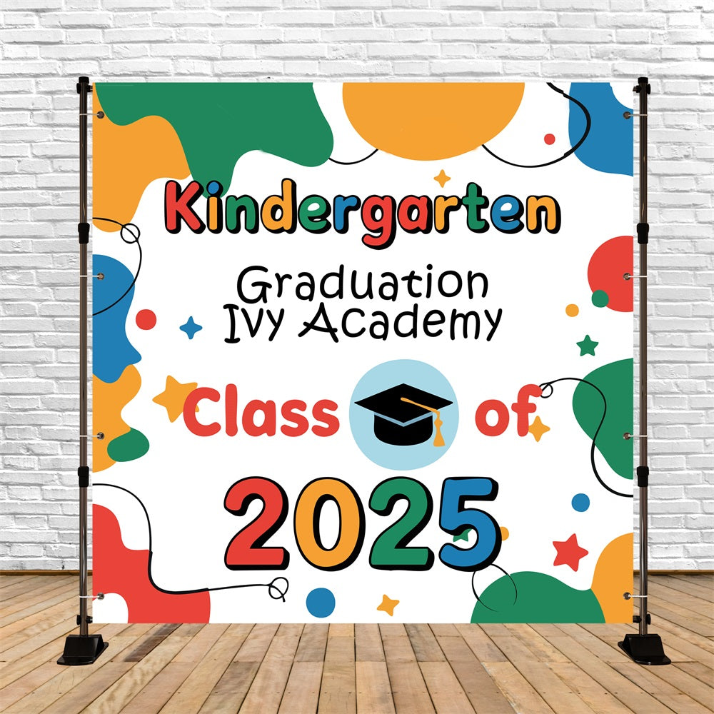 Preschool Graduation Backdrop Color Pop Personalized Party Graduation Backdrop UK BRP5-233