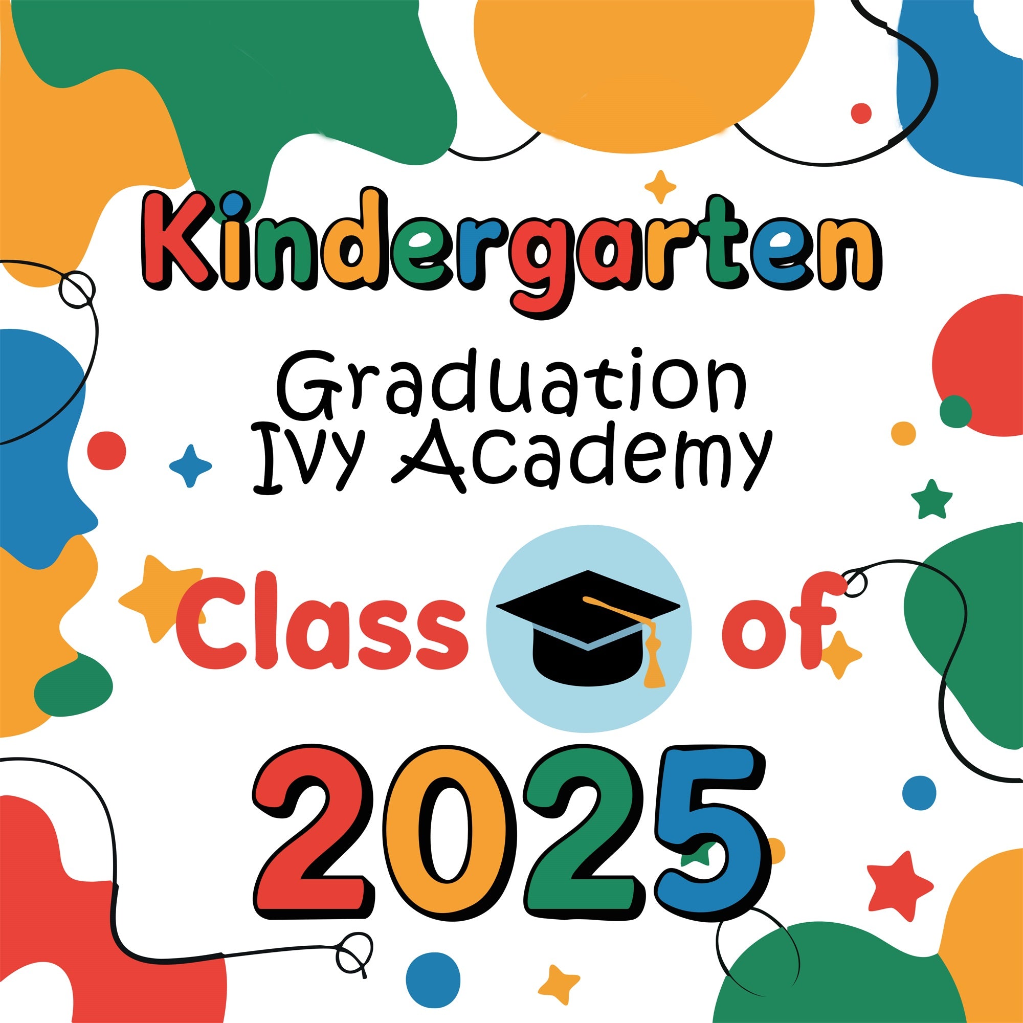 Preschool Graduation Backdrop Color Pop Personalized Party Graduation Backdrop UK BRP5-233