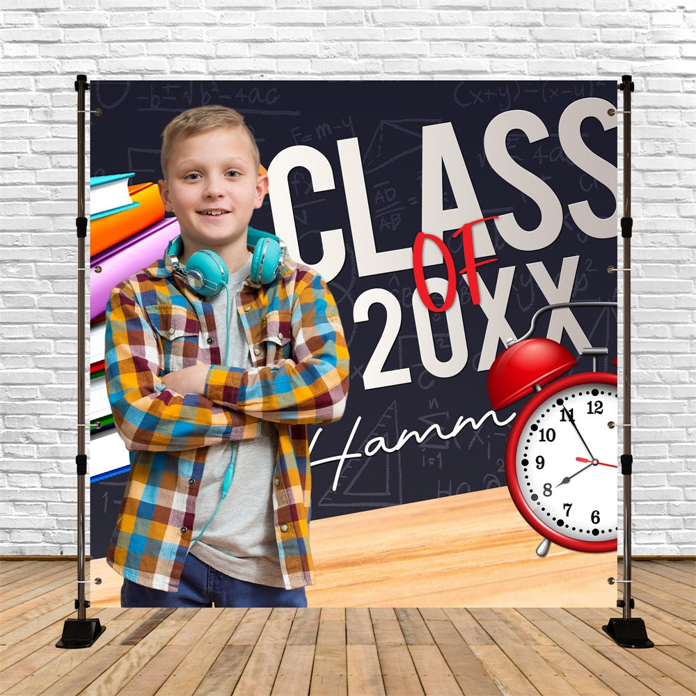 Graduation Photo Backdrop Ideas Chalkboard Book Stack Customized Party Graduation Backdrop UK BRP5-234