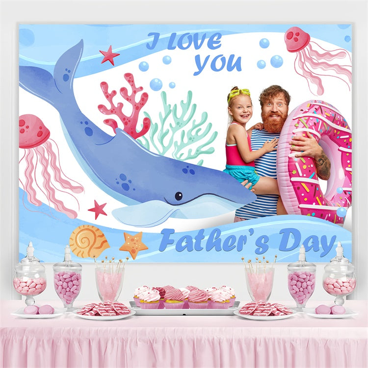 Backdrop Fathers Day Ocean Cartoon Theme Personalized Backdrop UK BRP5-30