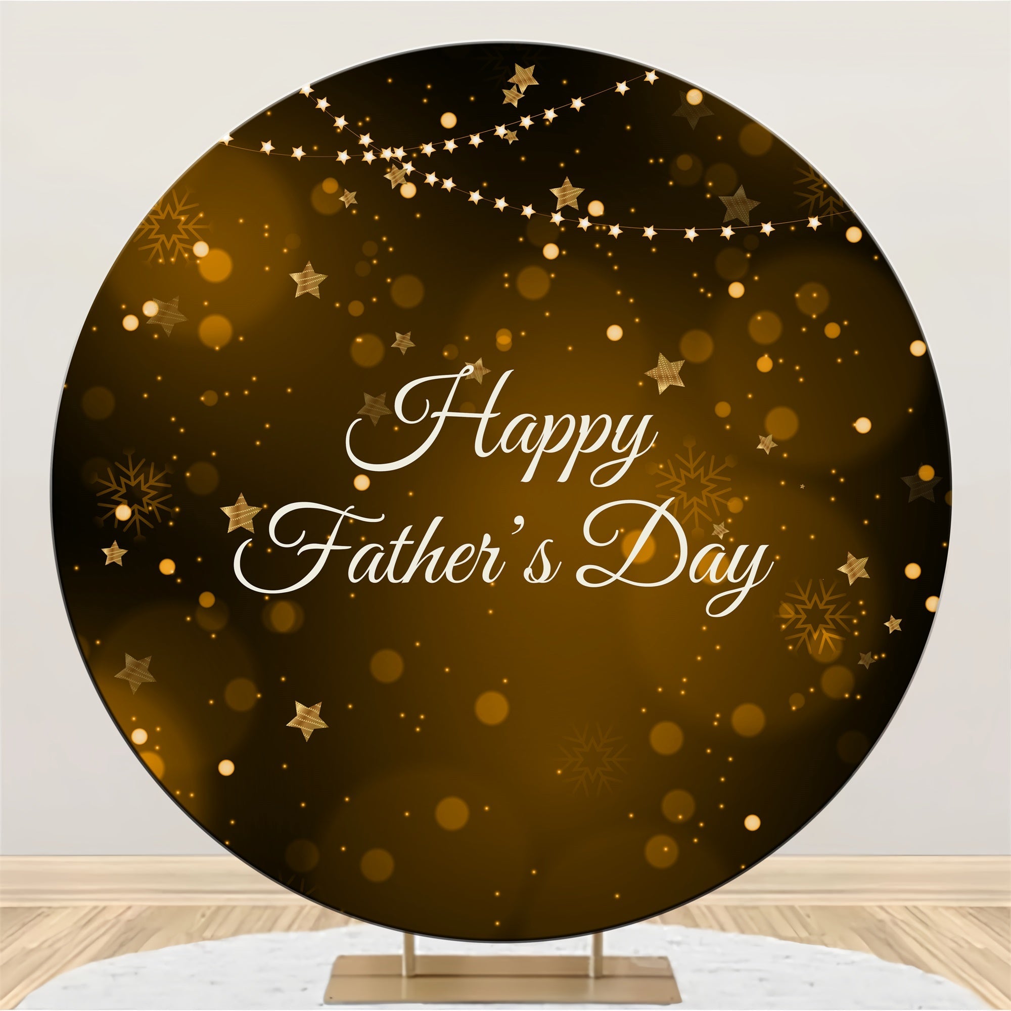 Fathers Day Backdrop Golden Starry Lights Round Backdrop UK BRP5-40
