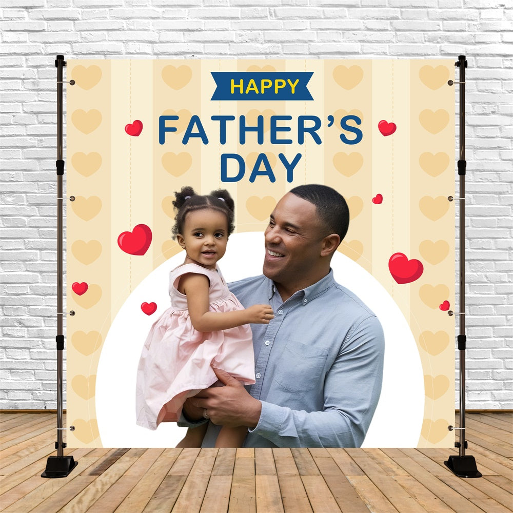 Backdrops For Father's Day Red Heart Cream Customized Backdrop UK BRP5-57