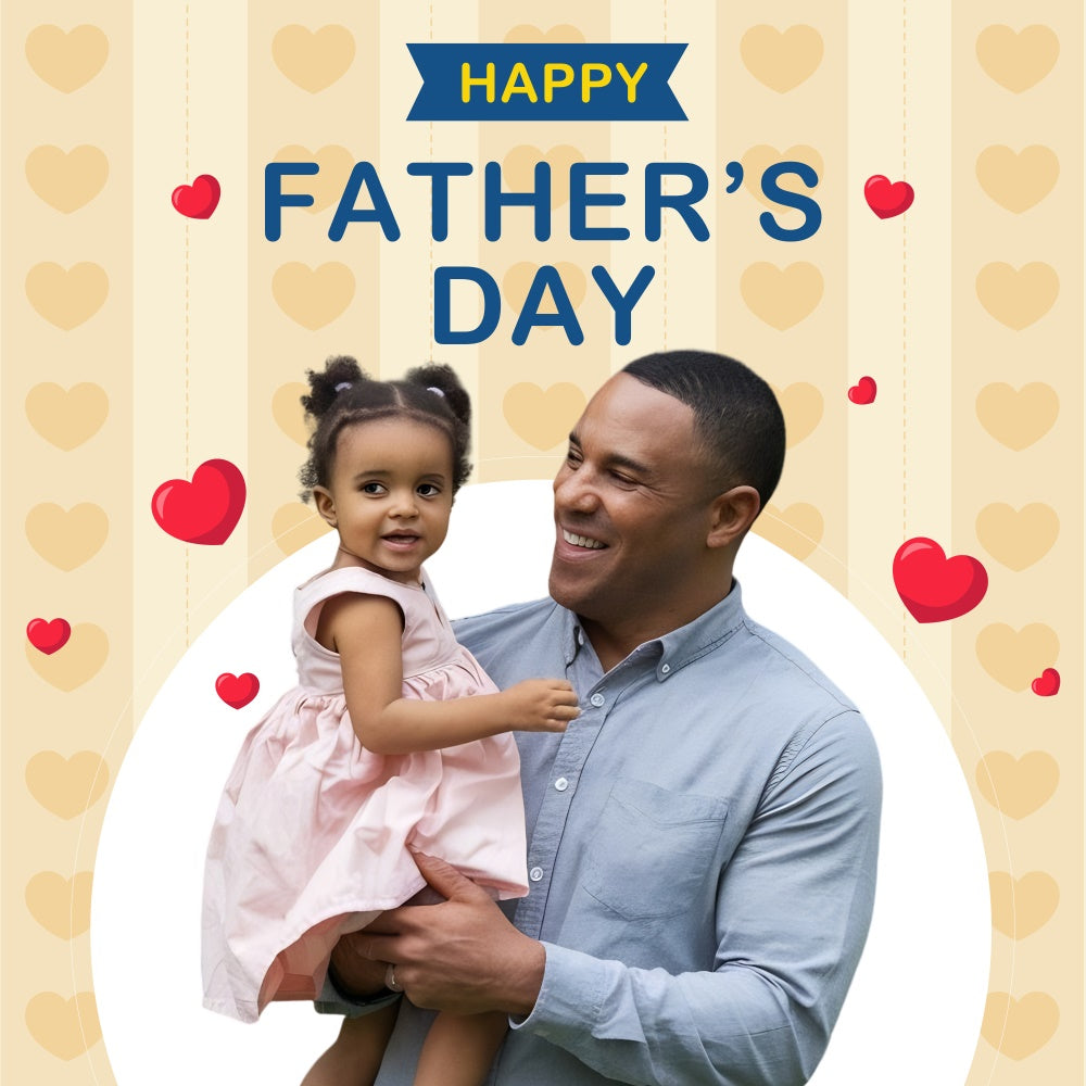 Backdrops For Father's Day Red Heart Cream Customized Backdrop UK BRP5-57
