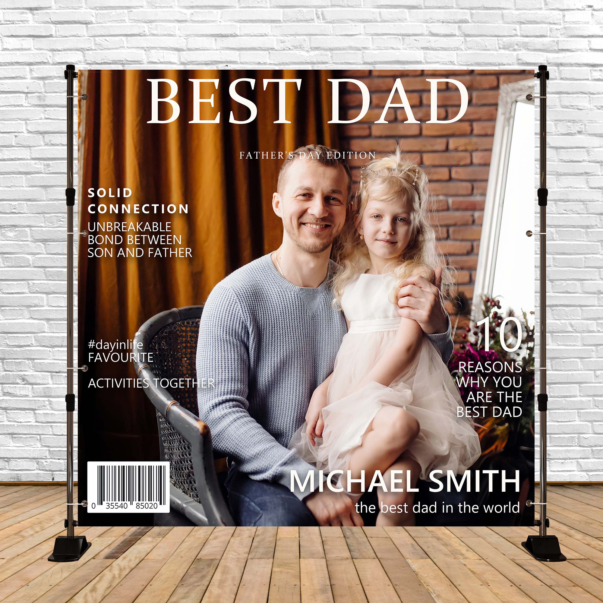 Father's Day Backdrop Modern Magazine Cover Custom Backdrop UK BRP5-65