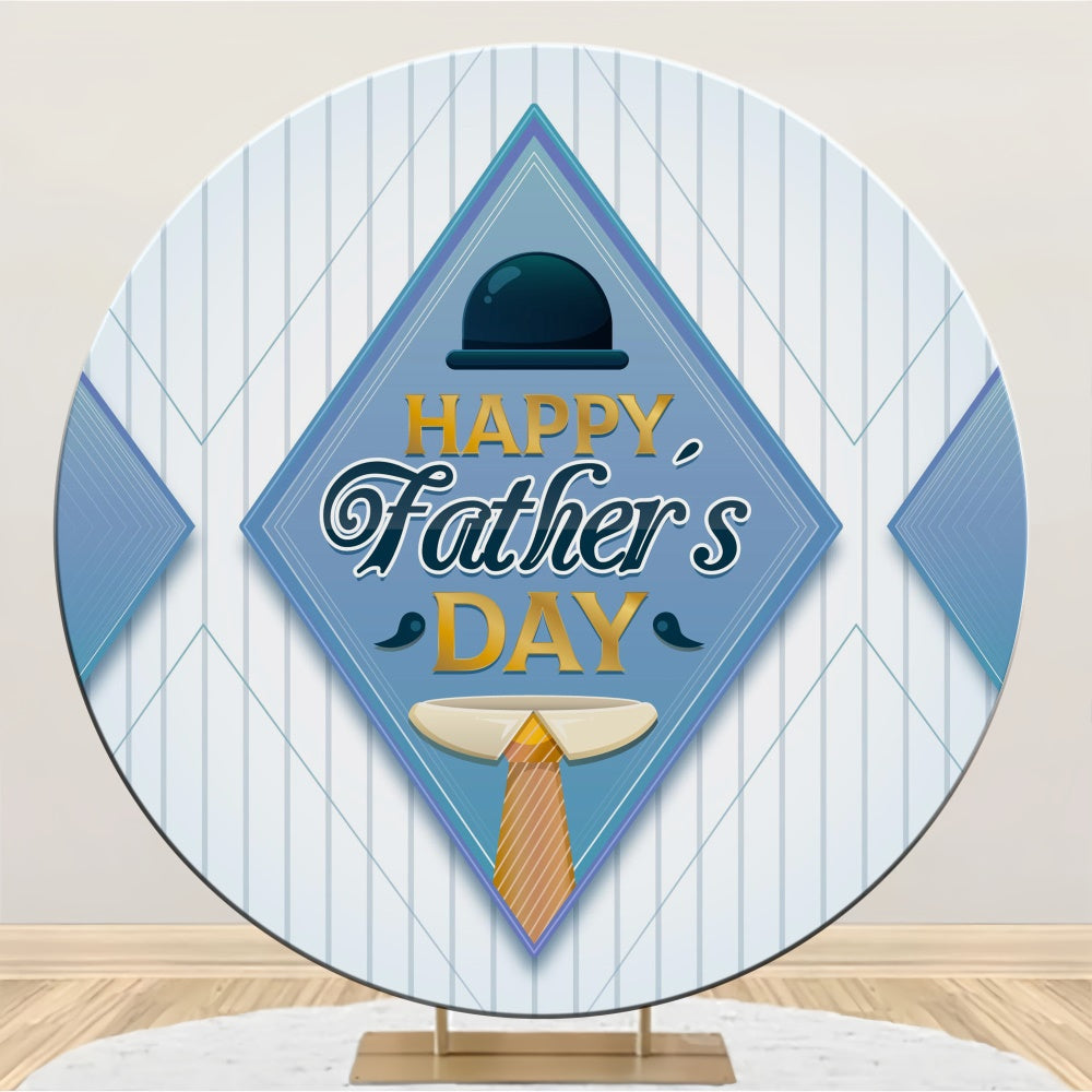Father's Day Backdrop Elegant Blue Frame Round Backdrop UK BRP5-75