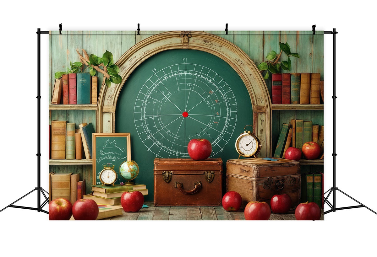 School Photo Backdrops Autumn Apples Books Backdrop UK BRP57-10
